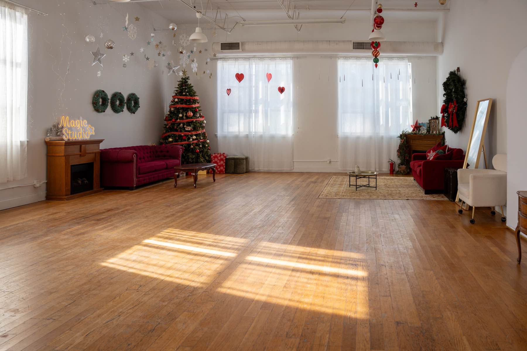 Studio setup with natural lighting